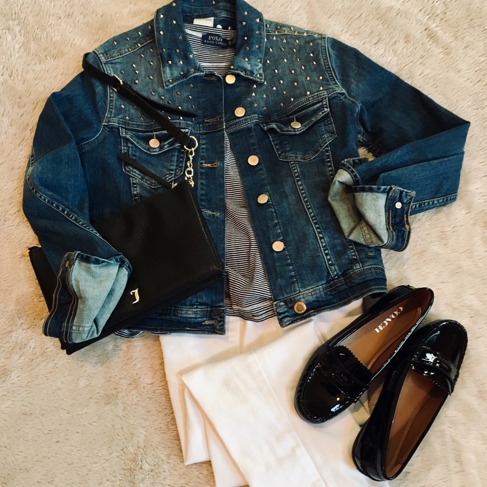 Zara Basic Denim Studded Jean Jacket